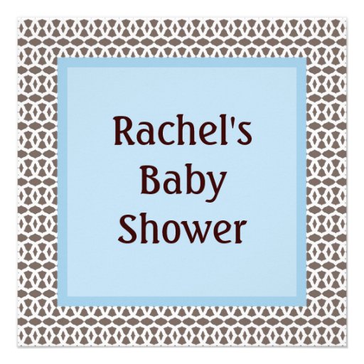 Blue And Brown Baby Shower Invitation