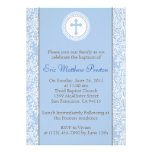 Blue and Brown Baptism/Christening Invitation