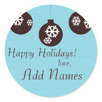 Blue and Brown Christmas Balls stickers