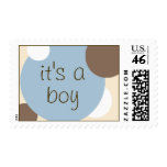 Blue and Brown Circles Postage (Cutomizable)