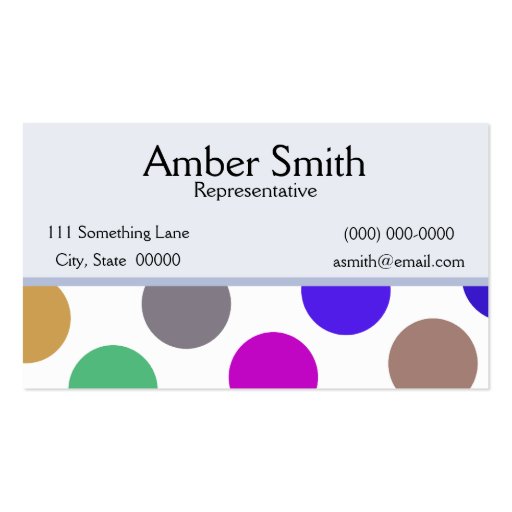 Blue And Brown Colorful Dots Business Card Templates (back side)