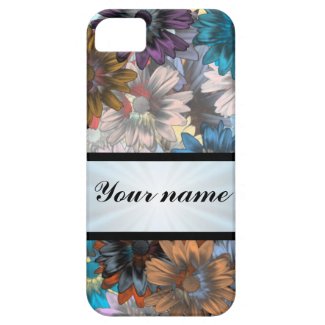 Blue and brown floral pattern iPhone 5 cases