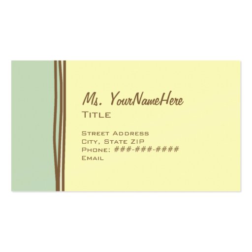 Blue and Brown Flower Business Card (front side)