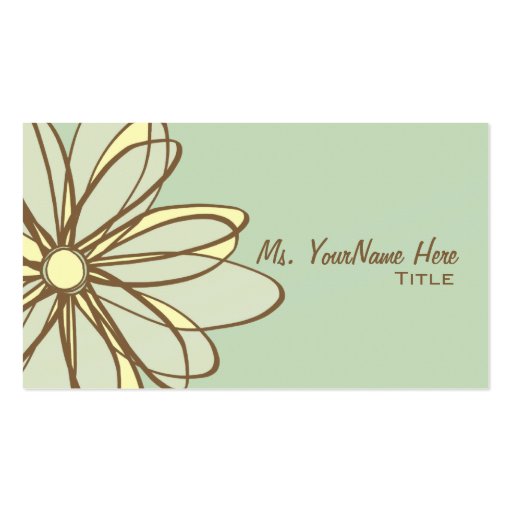 Blue and Brown Flower Business Card (back side)