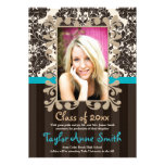 Blue and Brown Graduation Invitations Announcement
