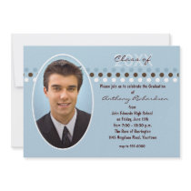 Blue and Brown Graduation Party Invitation