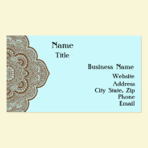 Blue and Brown Henna Business Card business cards