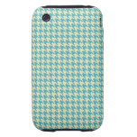 Blue and Brown Houndstooth Tough iPhone 3 Cover