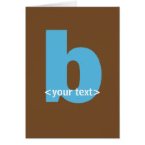 Blue and Brown Monogram - Letter B Greeting Cards
