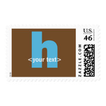 Blue and Brown Monogram - Letter H postage by fantasian_angel Blue and Brown Monogram - Letter H postage