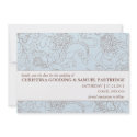 Blue and Brown Paisley Save the Date Card invitation