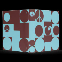 Blue and Brown Peace Dots Binder by melhi_ Blue and Brown Peace Dots Binder