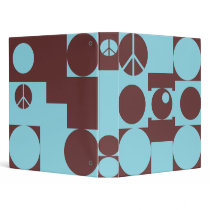 Blue and Brown Peace Dots Binder by melhi_ Blue and Brown Peace Dots Binder