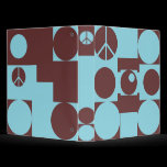 Blue and Brown Peace Dots Binder