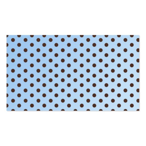 Blue and Brown Polka Dot Diaper Raffle Ticket Business Card (back side)