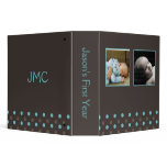 Blue and Brown Polka Dots (2) 3 Ring Binders
