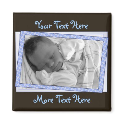 Blue and Brown Polkadot Frame Magnet by Customizables