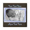 Blue and Brown Polkadot Frame Magnet