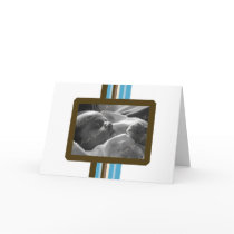 Blue and Brown Ribbons Announcement (Customizable) cards
