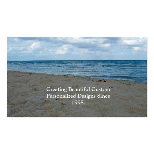 Blue and Brown Sand Beach Business Card (back side)