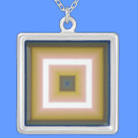 Blue and Brown Square Necklace necklaces