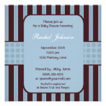 Blue and Brown Stripe Baby Shower Invitation invitations