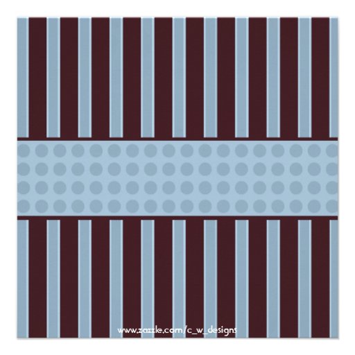 Blue and Brown Stripe Baby Shower Invitation