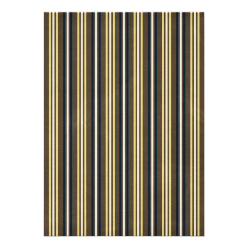 Blue and Brown Stripes Bar Mitzvah Personalized Invite