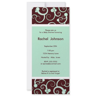 Blue And Brown Swirl Invitation by C_W_Designs
