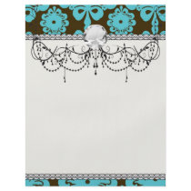 blue and brown swirl ornate damask flyer