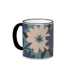 Blue and Cream Blooms Coffee Mug
