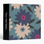 Blue and Cream Blooms Custom Avery Binder