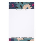 Blue and Cream Blooms Personalized Stationery