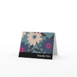 Blue and Cream Blooms Thank You Note Cards