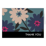 Blue and Cream Blooms Thank You Note Cards