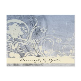 Blue and Cream Crumpled Chic RSVP postcard