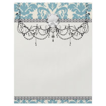 blue and cream damask flourish pattern flyers