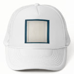 Blue and Cream Wood Panel Mesh Hat