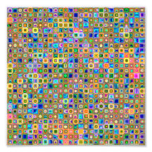 Blue And Earth Tones 'Fireflies' Tiles Pattern Photo