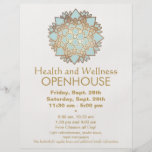 Blue and Faux Gold Leaf Health and Wellness Flyer