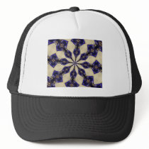 Blue and Garnet Kaliedoscope hats by thebeaddoodler Blue and Garnet Kaliedoscope hats