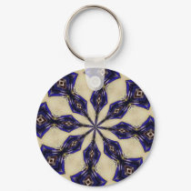 Blue and Garnet Kaliedoscope keychains by thebeaddoodler Blue and Garnet Kaliedoscope keychains