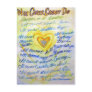 Blue and Gold Angel Heart Cancer Text Postcard