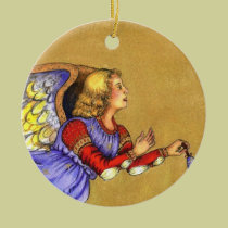 "Blue and Gold Angel" Ornament ornaments