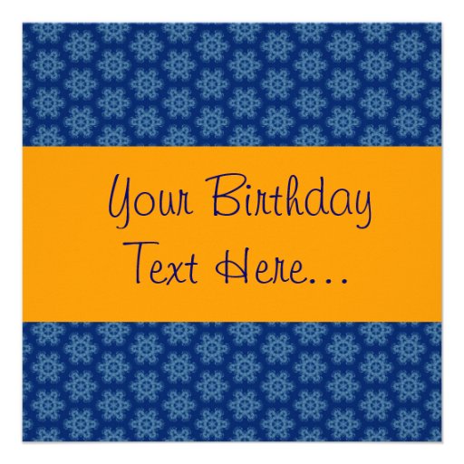 Blue and Gold Birthday Party Invite W1149