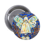 Blue and Gold Cancer Angel Button Pins buttons