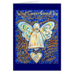Blue and Gold Cancer Angel Card cards