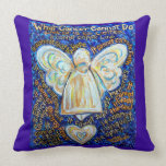 Blue and Gold Cancer Angel Decorative Throw Pillow pillows