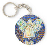 Blue and Gold Cancer Angel Keychain keychains