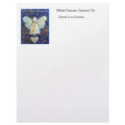 Blue and Gold Cancer Angel Letterhead by donnabellasangels